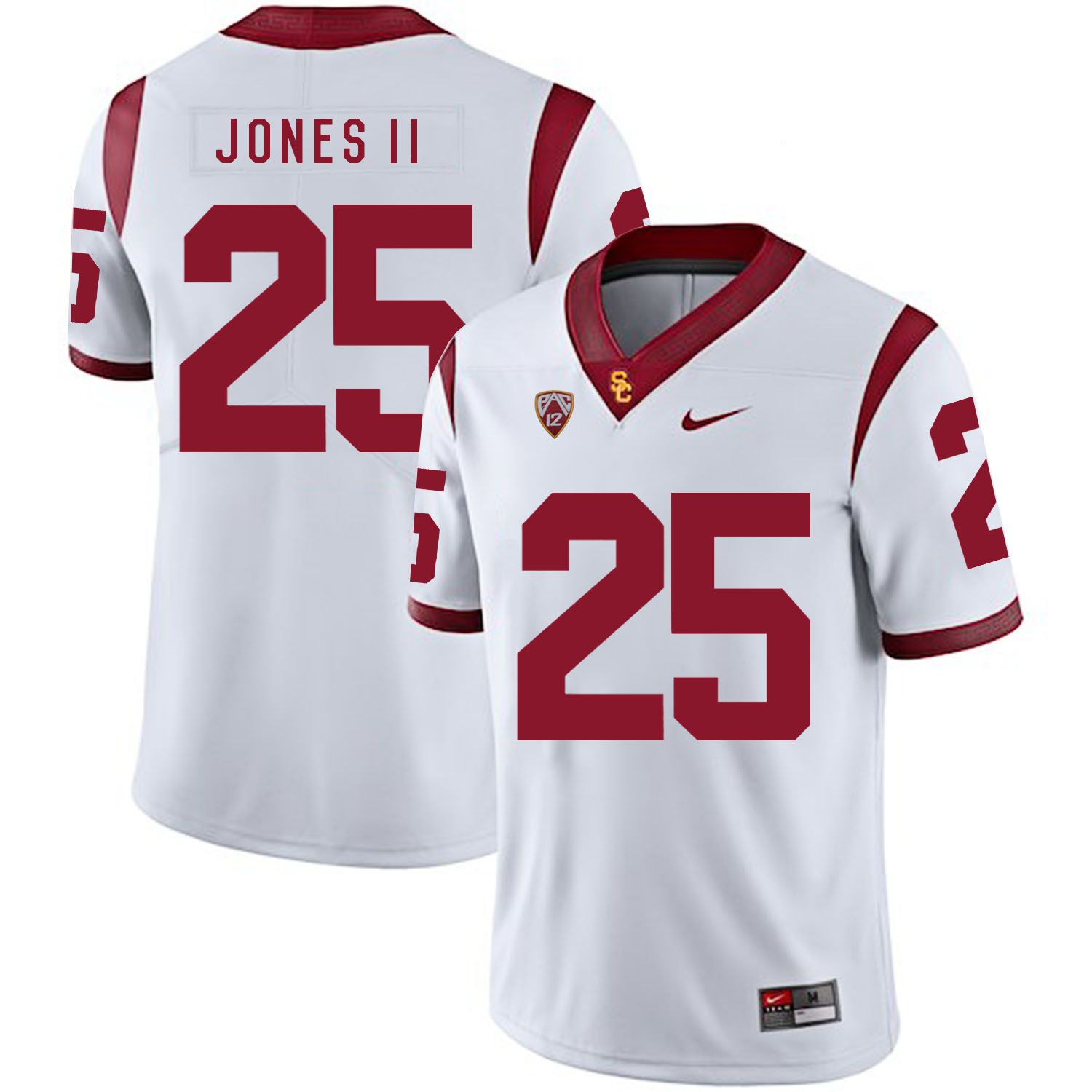 Men USC Trojans 25 Jones ii White Customized NCAA Jerseys